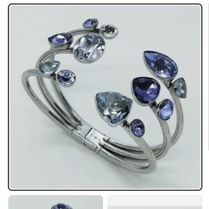 **RARE** Atelier Swarovski Silver Bracelet with Blue and Purple Crystals